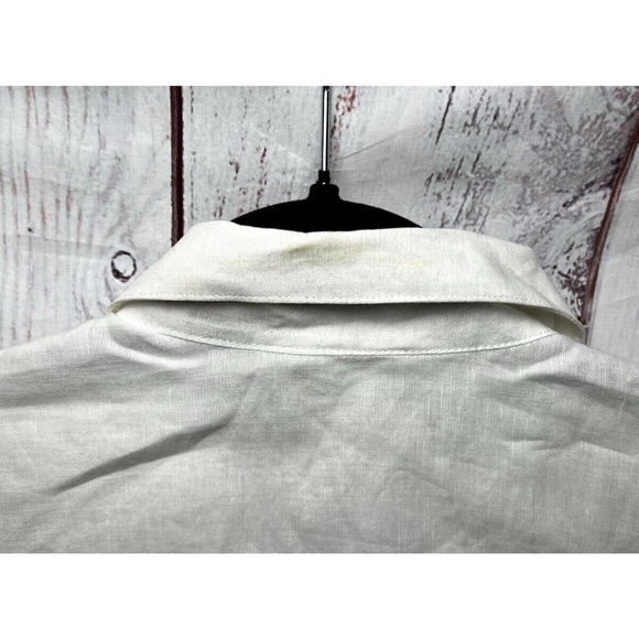 Cubavera Men's XL White Button Up Shirt Short Sleeve Linen Cotton - Picture 6 of 11